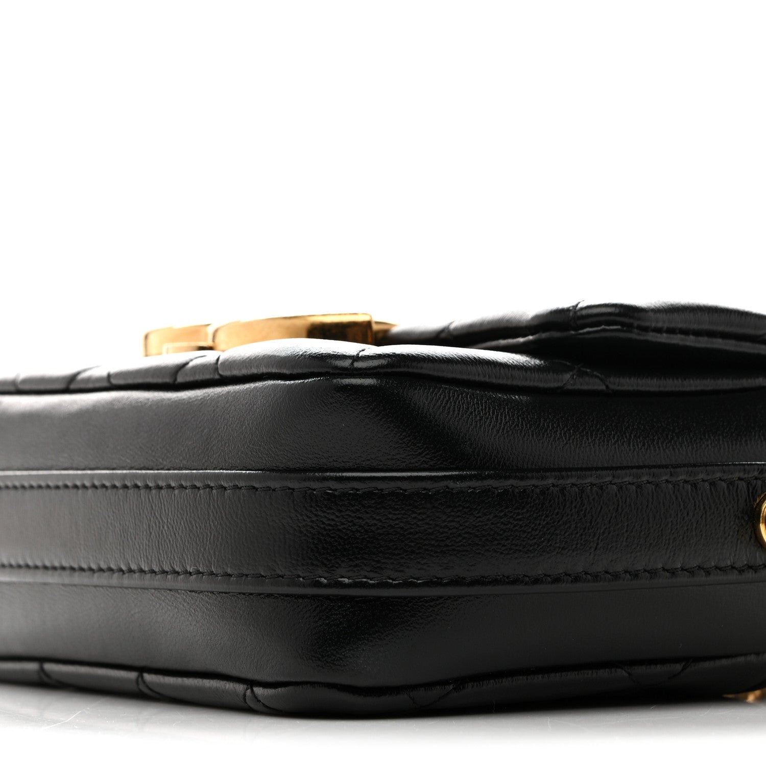 Chanel Shiny Crumpled Lambskin Quilted Mini Giant CC Flap Black