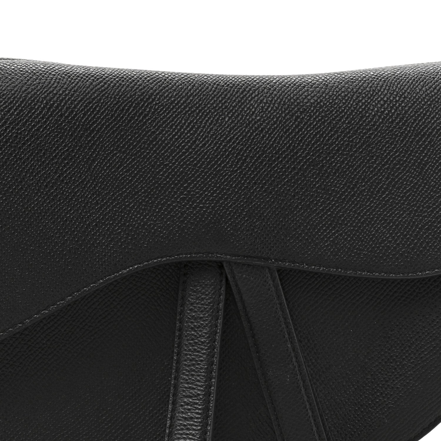 Christian Dior Grained Calfskin Saddle Bag Black