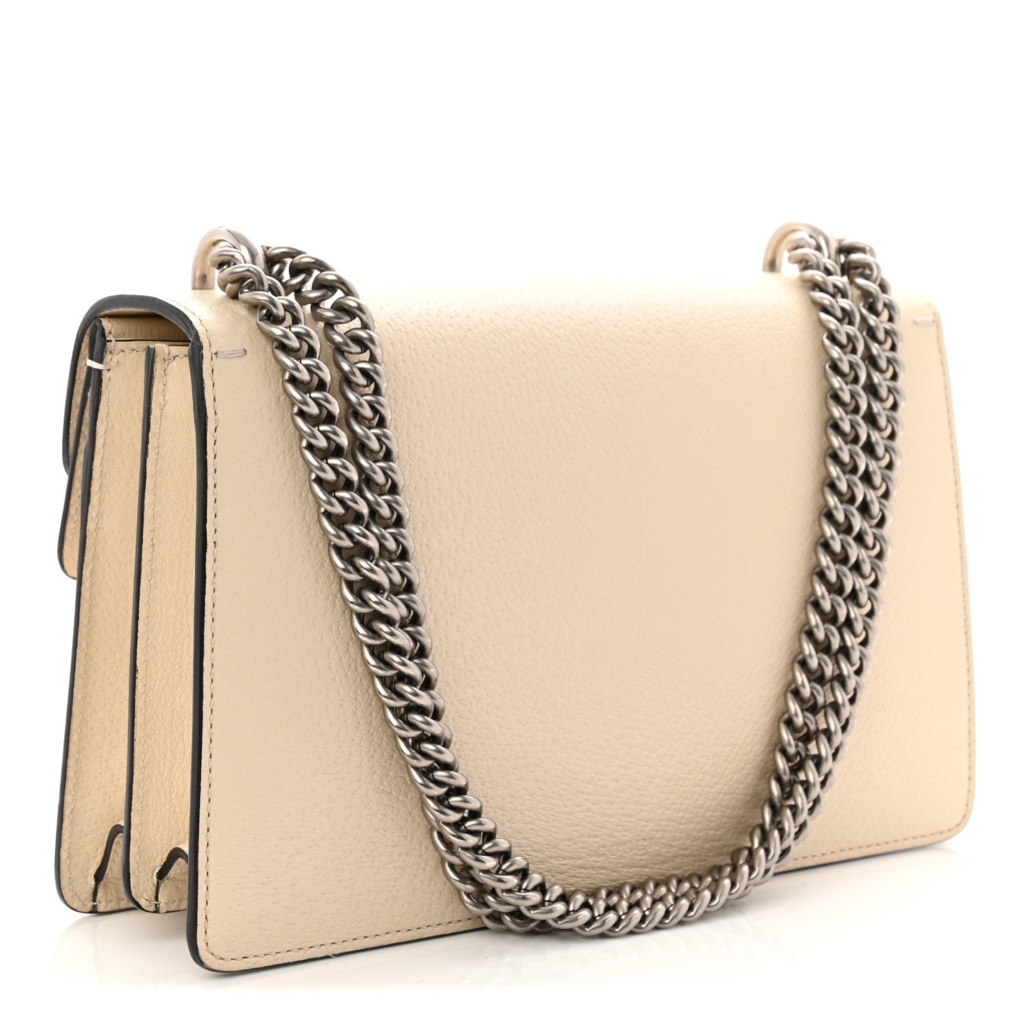 Gucci Textured Calfskin Crystal Small Dionysus Shoulder Bag Mystic White