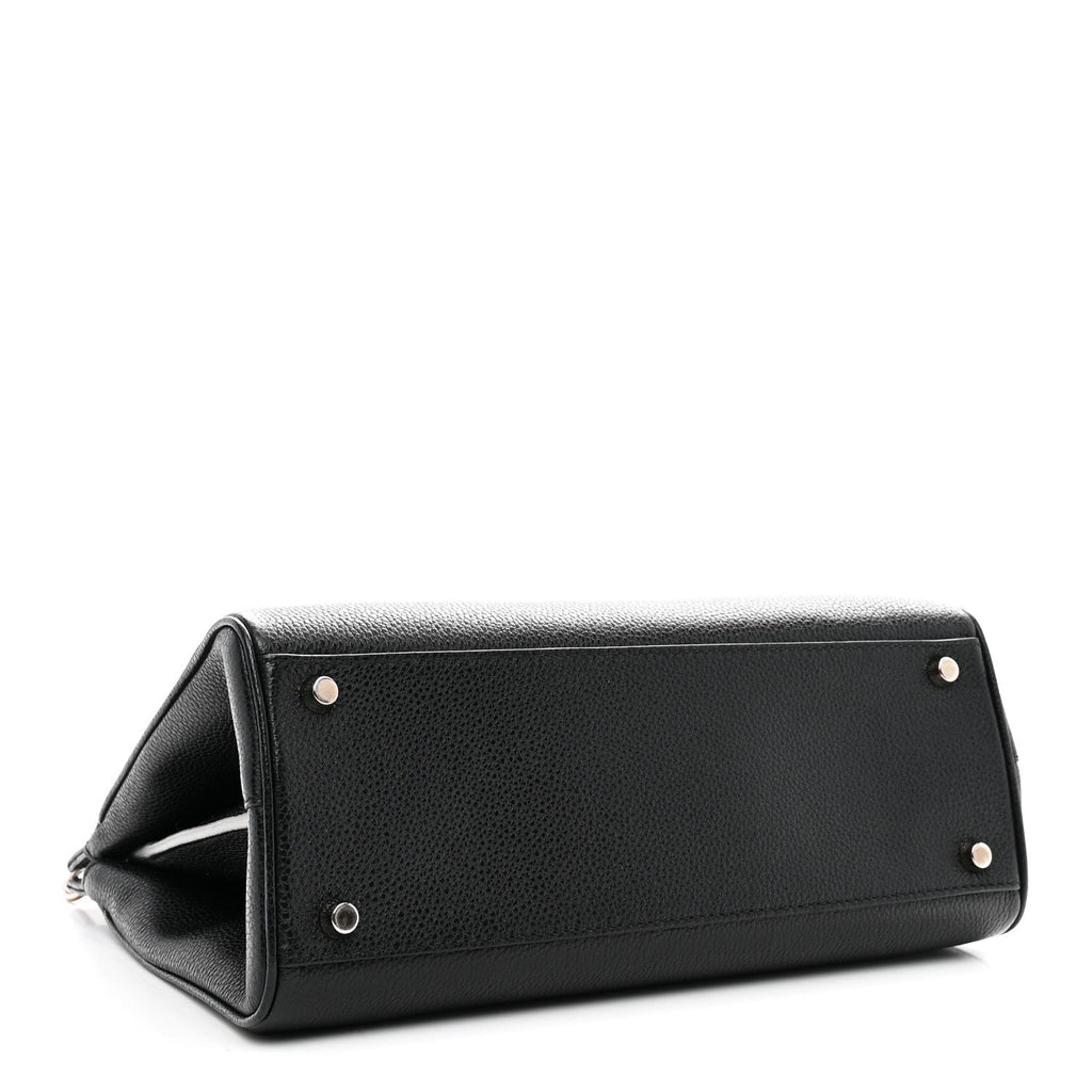 Gucci Grainy Calfskin Small Zumi Top Handle Bag Black
