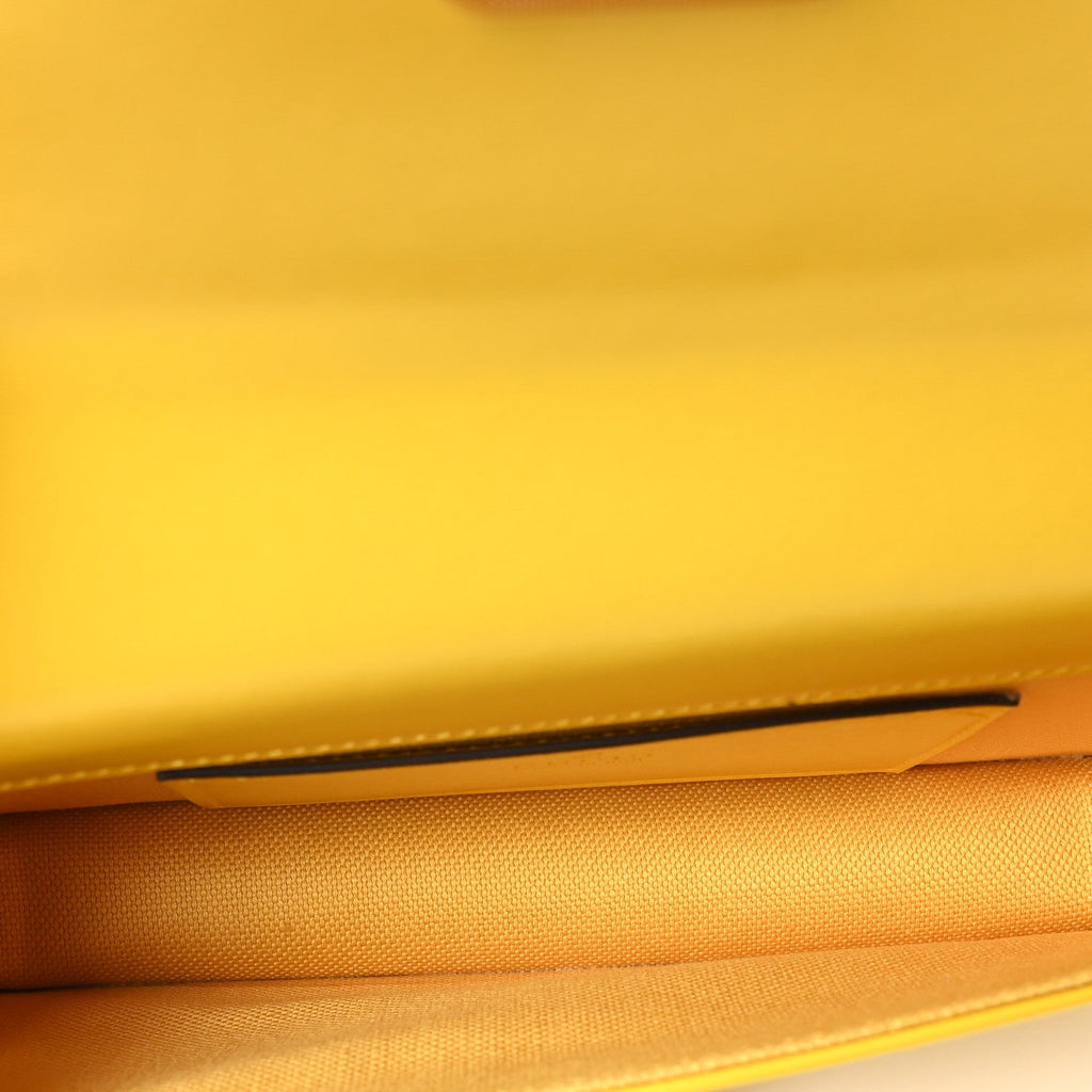 Gucci GG Monogram Scratch Lux Calfskin Mini Luce Shoulder Bag Yellow