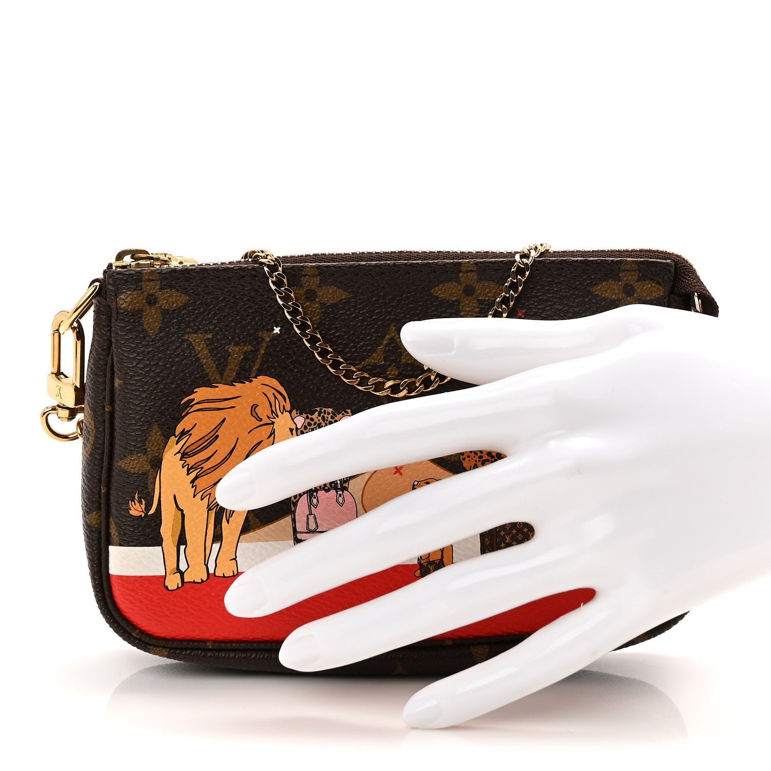 Louis Vuitton Monogram 2018 Christmas Animation Mini Cats Pochette Accessories