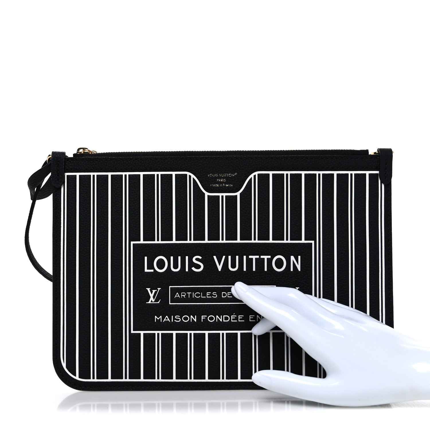 Louis Vuitton Calfskin Neverfull Inside Out MM Pochette Black