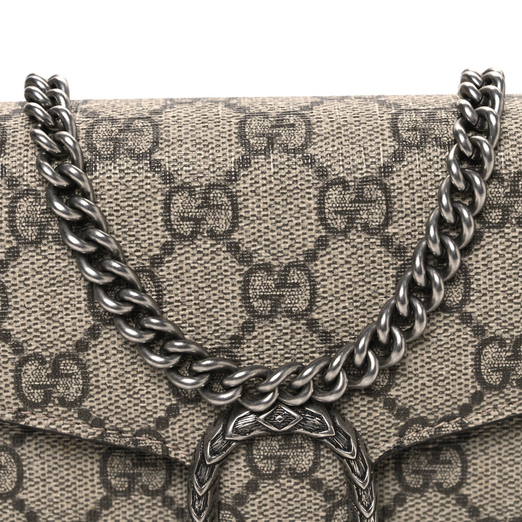 Gucci GG Supreme Monogram Mini Dionysus Chain Wallet Beige Taupe