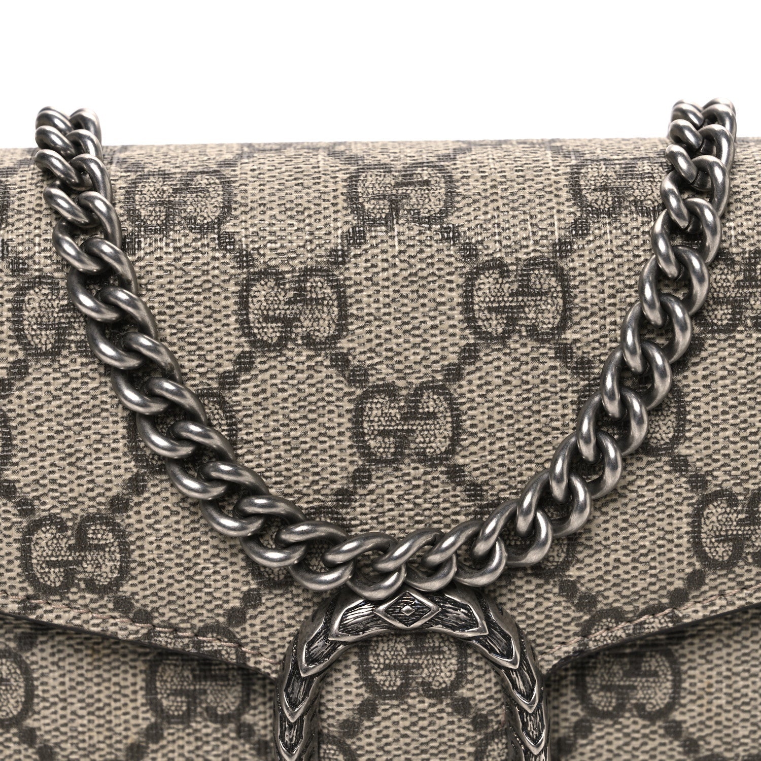 Gucci GG Supreme Monogram Mini Dionysus Chain Wallet Beige Taupe