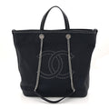 Chanel Calfskin Large Coco Eyelets Shopping Tote Navy