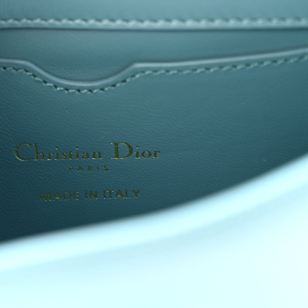 Christian Dior Smooth Calfskin Micro 30 Montaigne Flap Bag Cerulean Blue