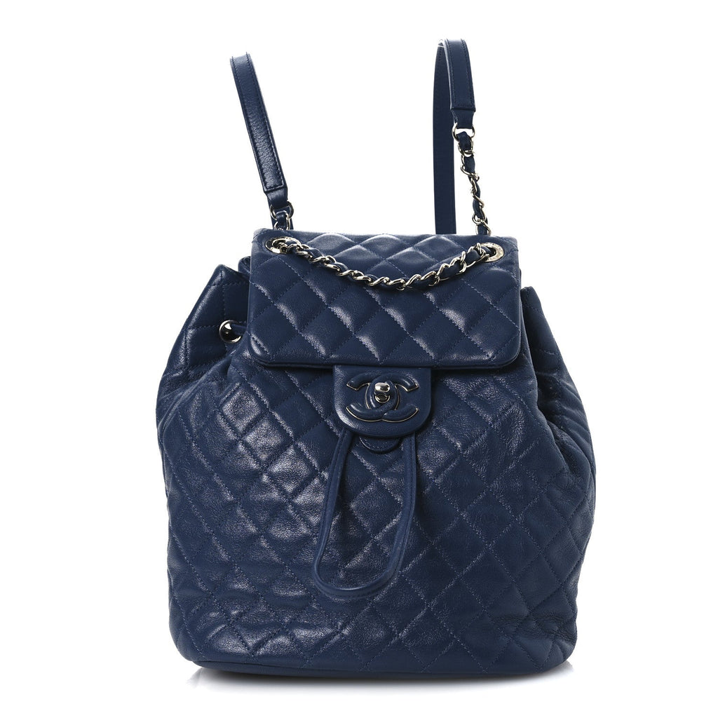Chanel Calfskin Quilted Small Urban Spirit Backpack Blue