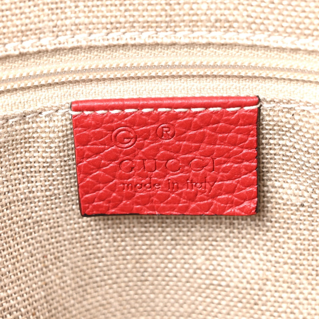 Gucci Dollar Calfskin Small GG Charm Dome Bag Red