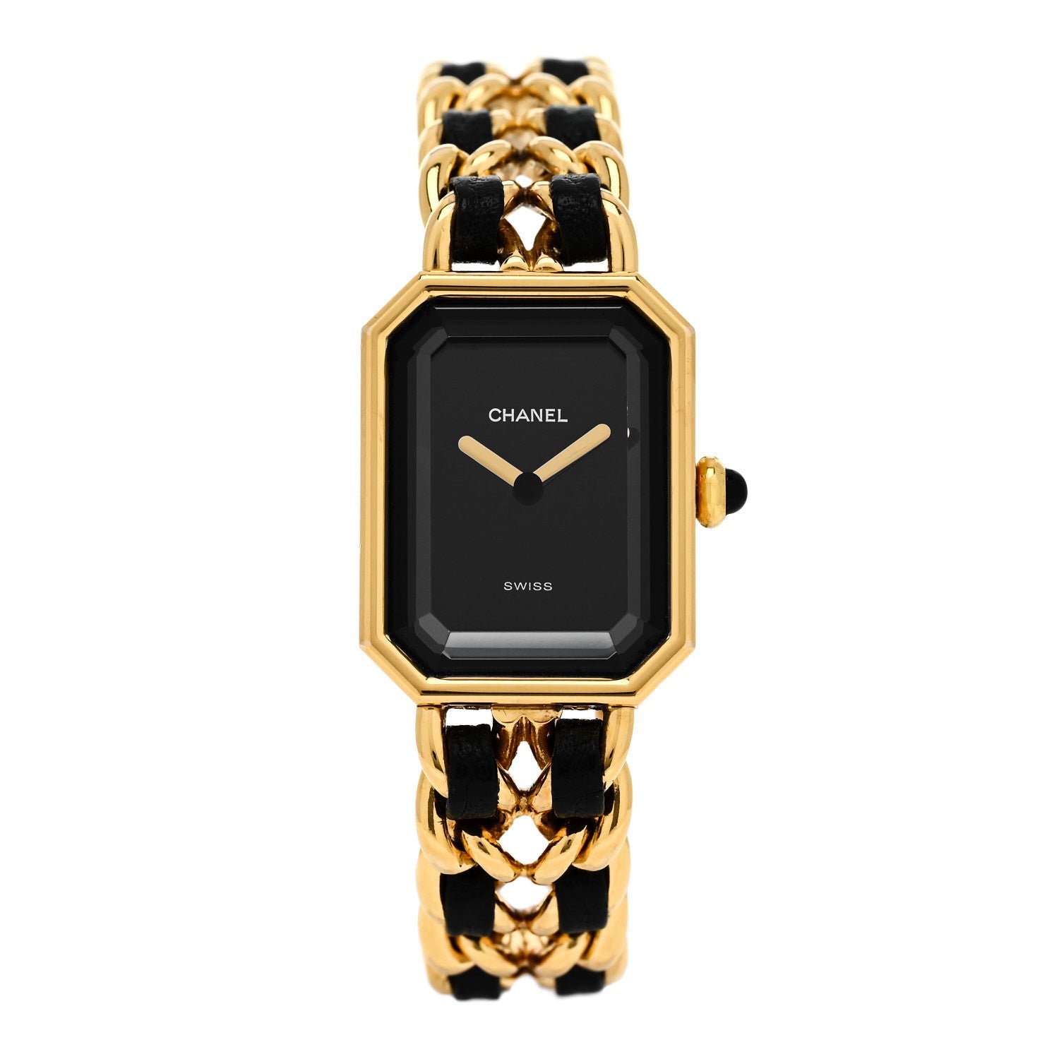 Chanel Stainless Steel Lambskin 20mm Chain Premiere Quartz Watch Gold L