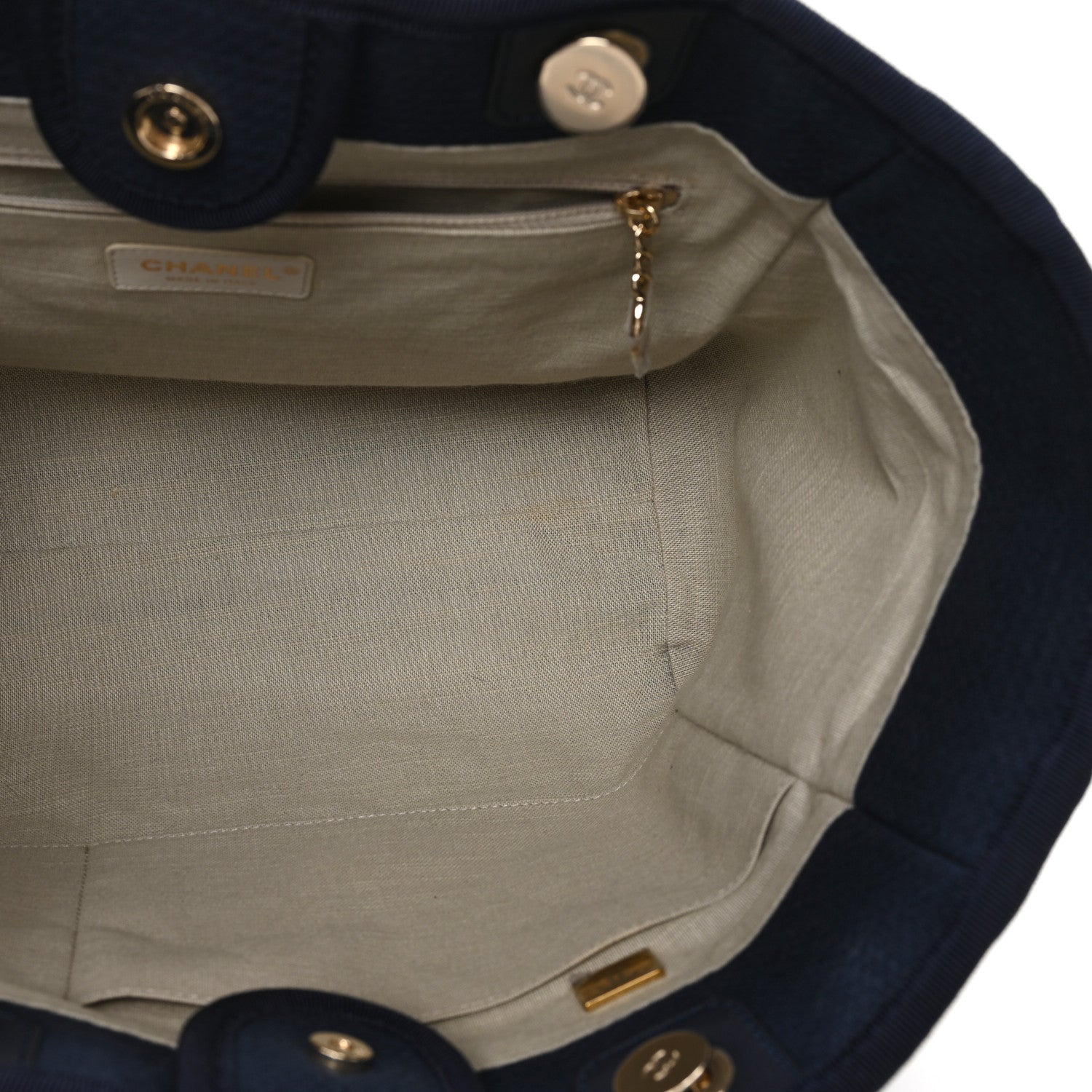 Chanel Mixed Fibers Small Deauville Tote Navy