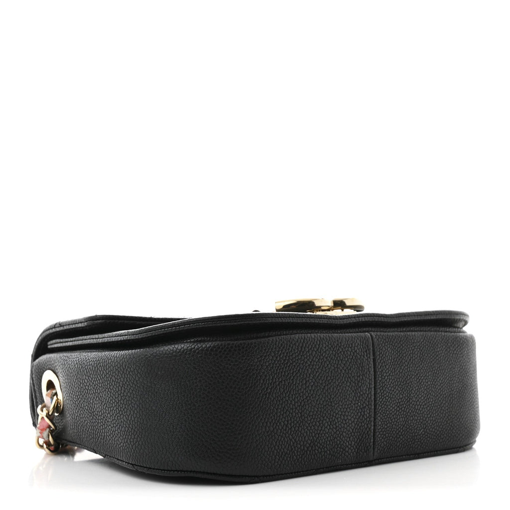 Chanel Grained Calfskin Quilted Small Cuba Top Handle Flap Black