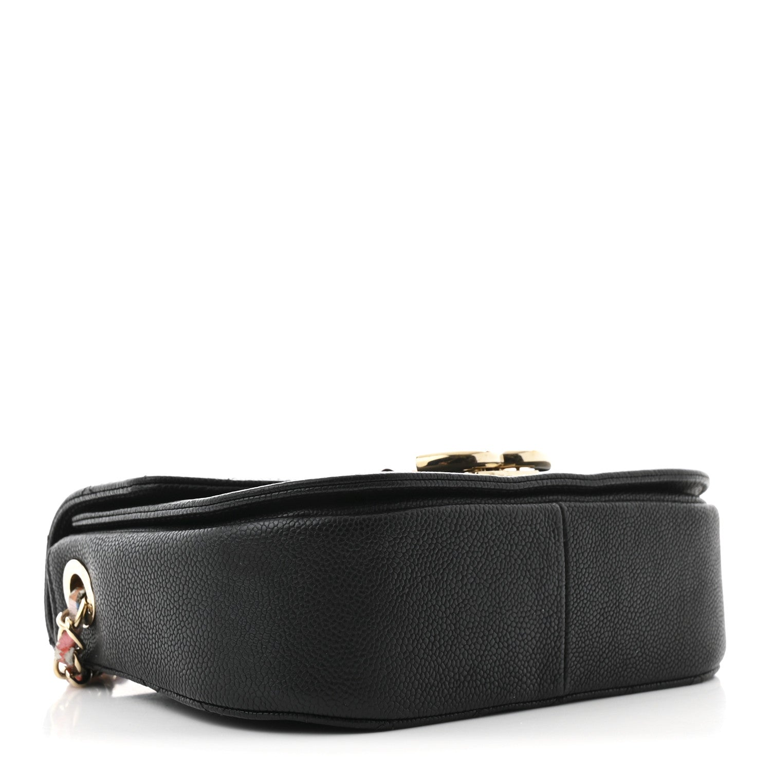 Chanel Grained Calfskin Quilted Small Cuba Top Handle Flap Black