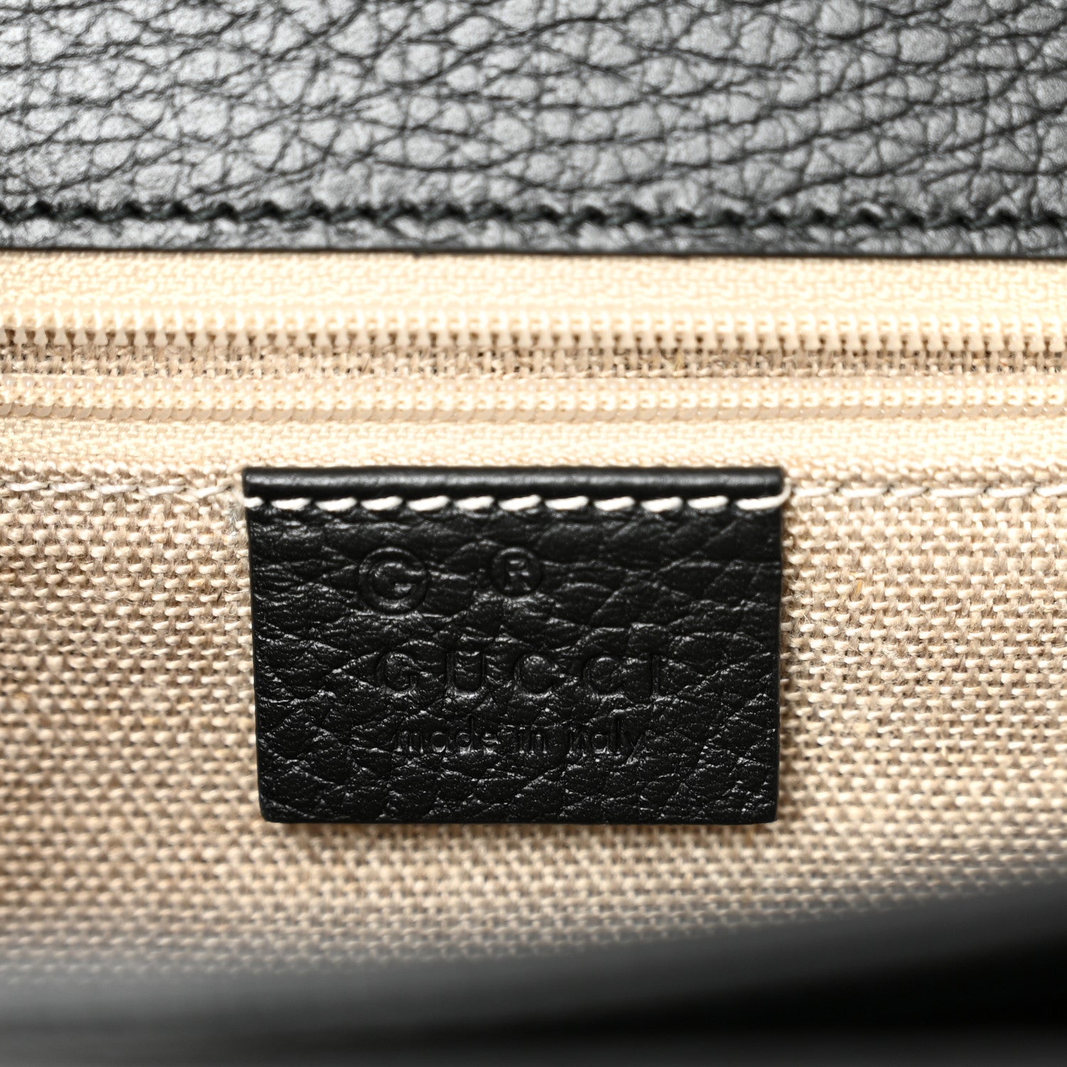 Gucci Dollar Calfskin Interlocking G Shoulder Bag Black