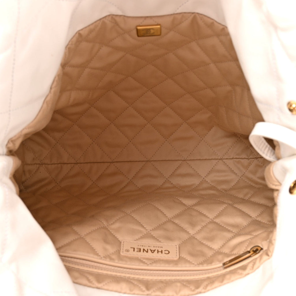 Chanel Shiny Calfskin Quilted Small Chanel 22 White