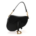 Christian Dior Grained Calfskin Saddle Bag Black