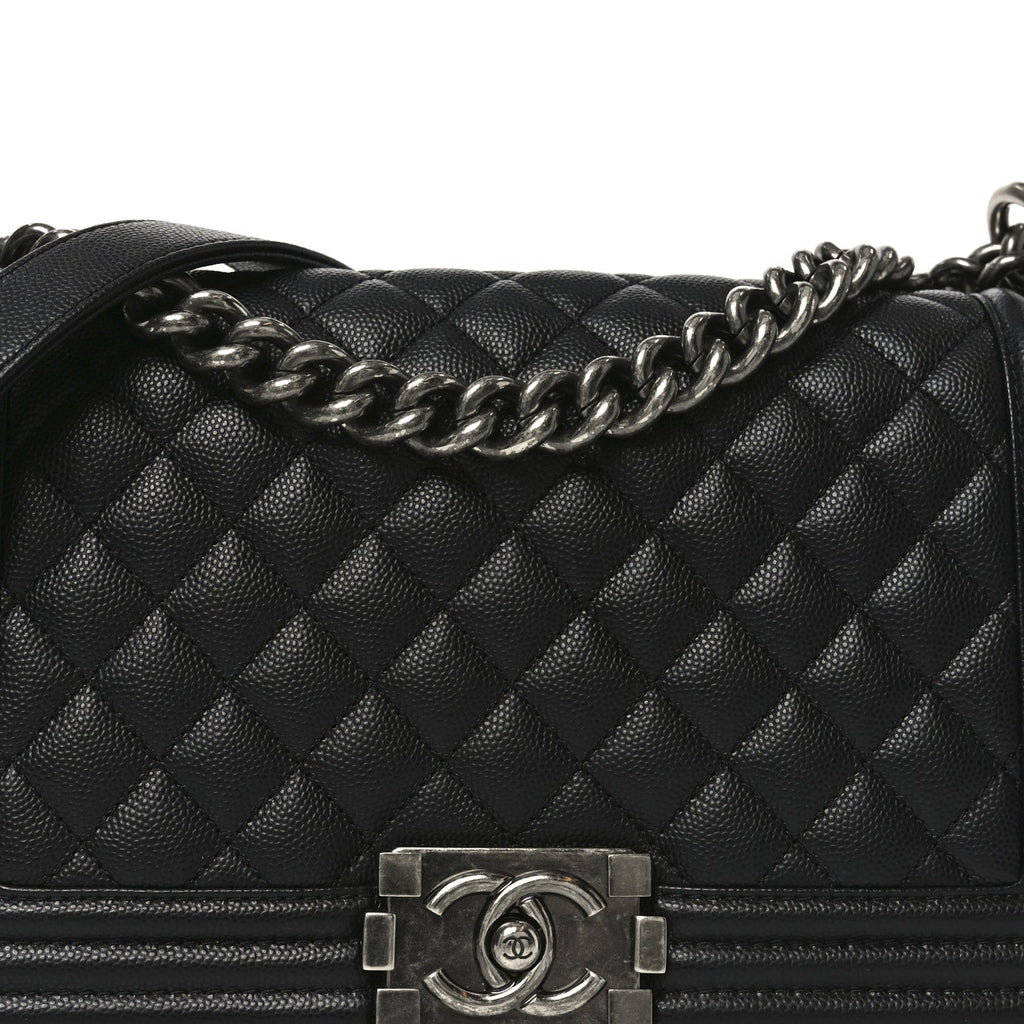 Chanel Caviar Quilted Medium Boy Flap Black