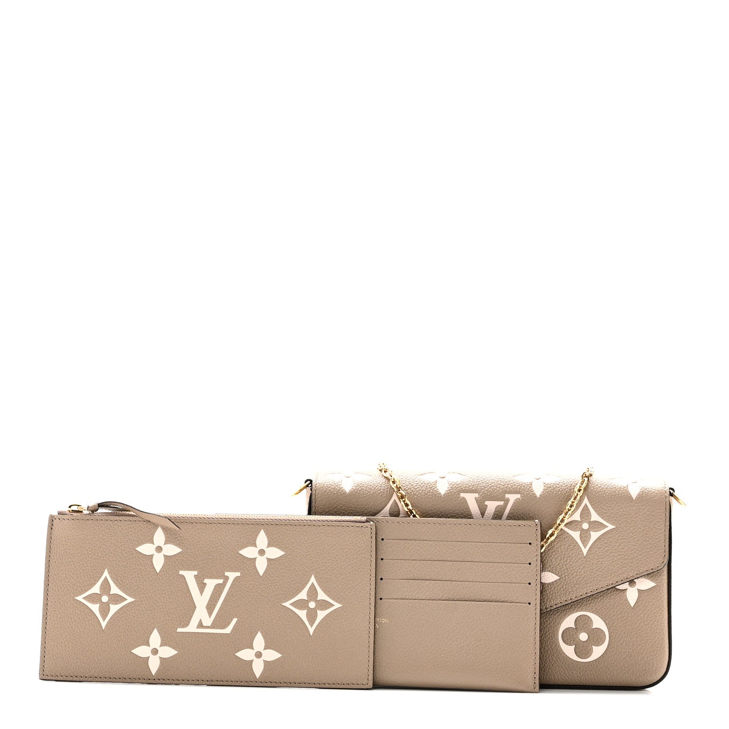 Louis Vuitton Empreinte Monogram Giant Felicie Pochette Tourterelle Creme