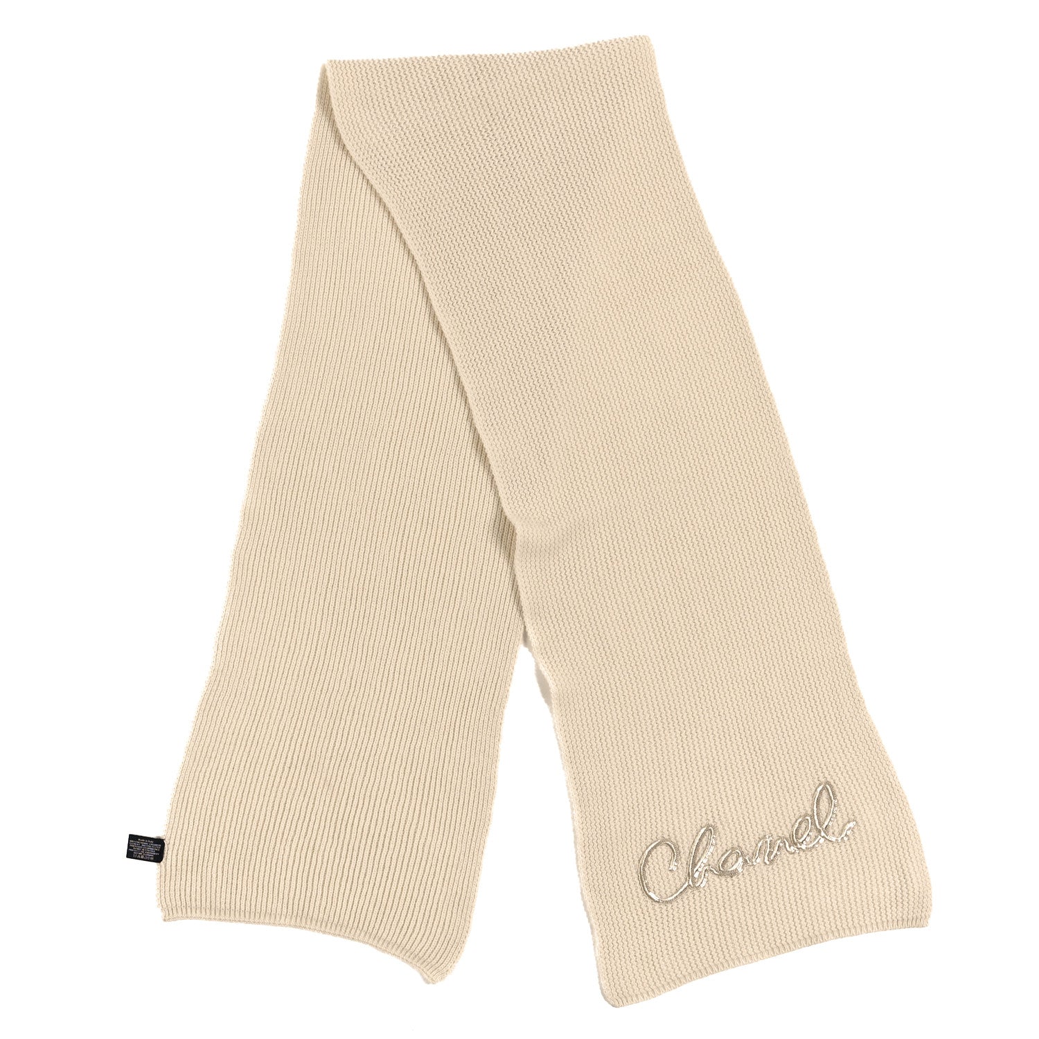 Cashmere Logo Scarf Beige
