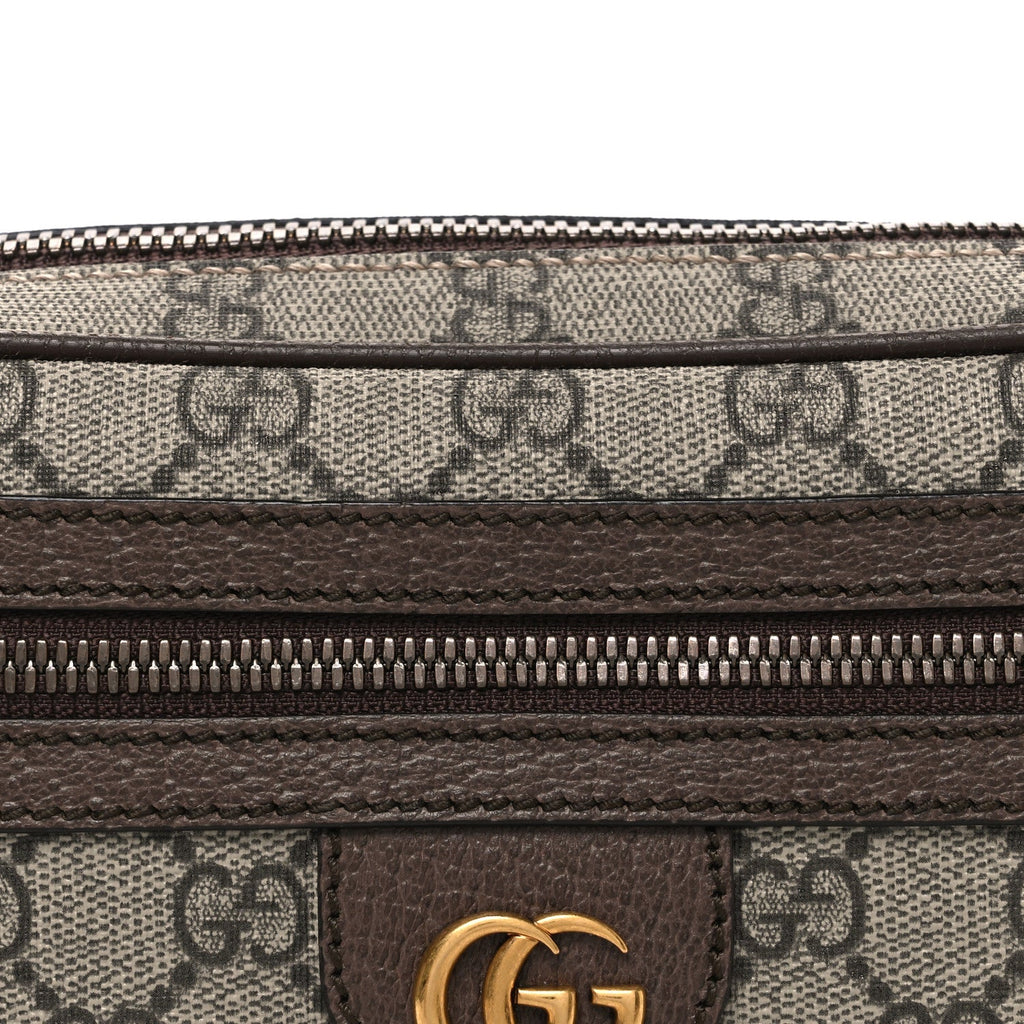 Gucci Soft GG Supreme Monogram Medium Ophidia Belt Bag Dark Brown
