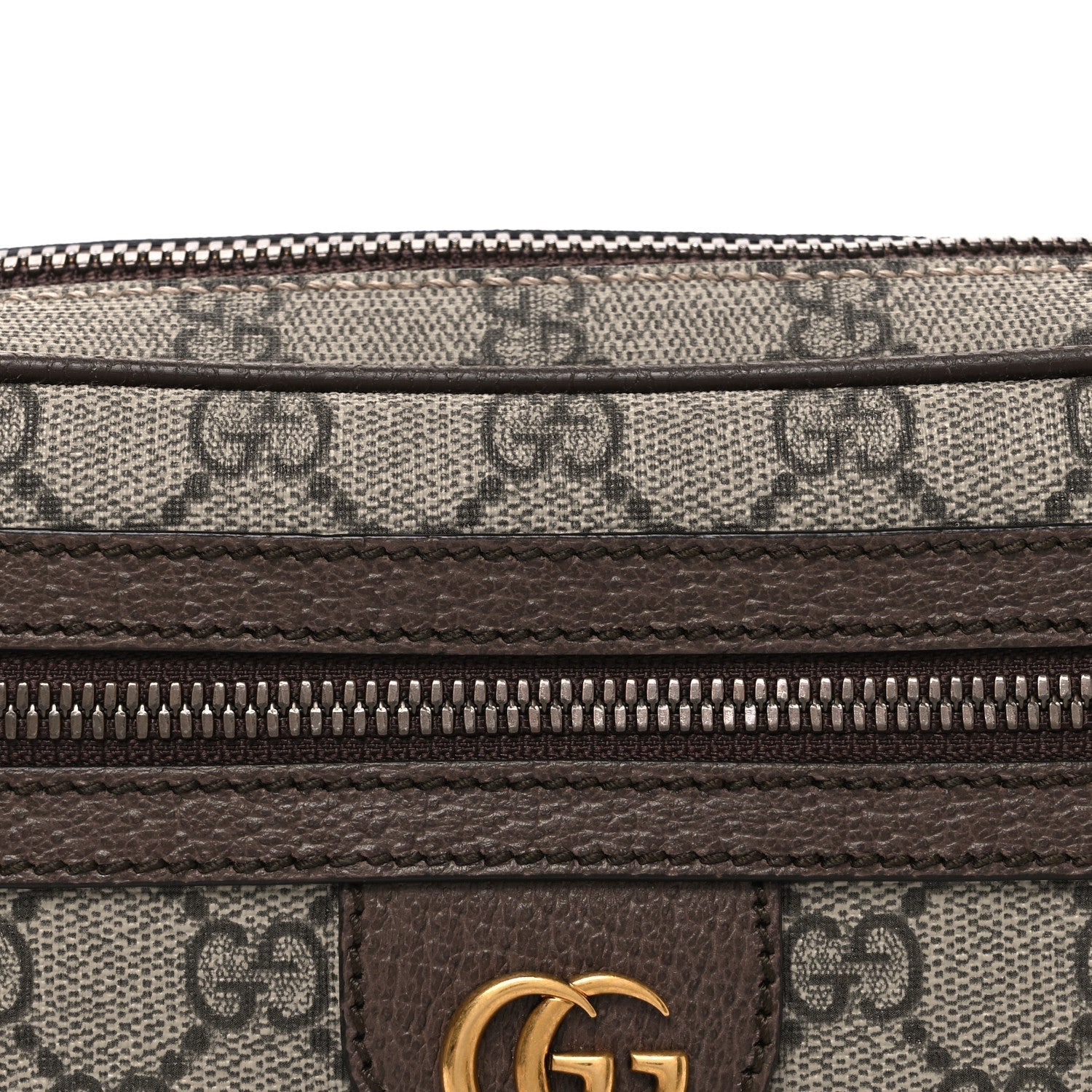 Gucci Soft GG Supreme Monogram Medium Ophidia Belt Bag Dark Brown