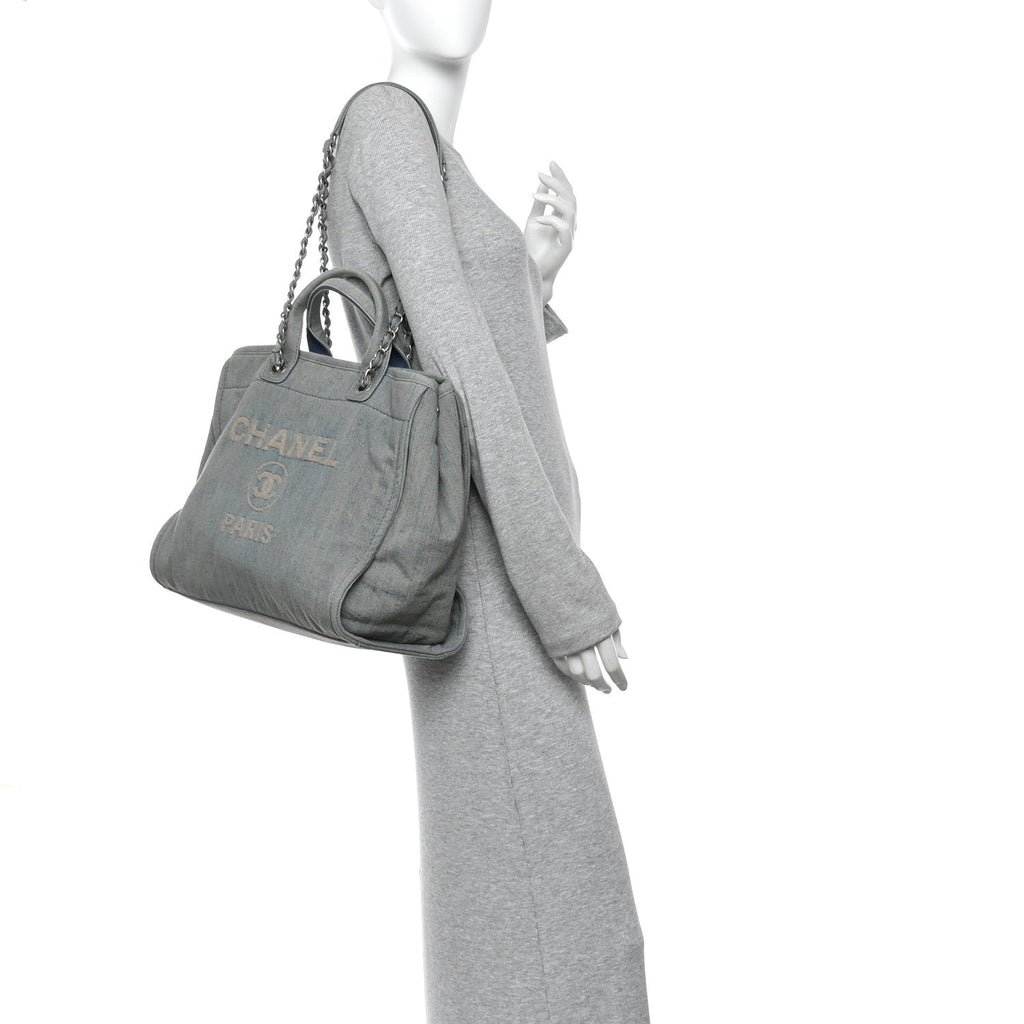 Chanel Denim Medium Deauville Tote Light Blue