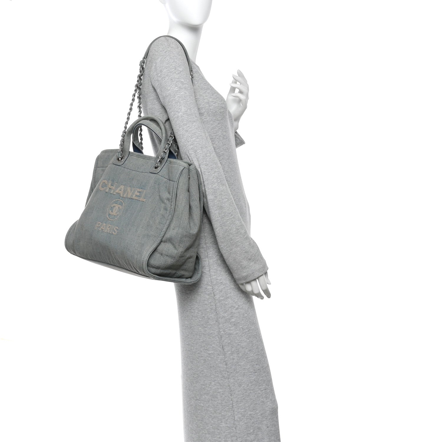 Chanel Denim Medium Deauville Tote Light Blue