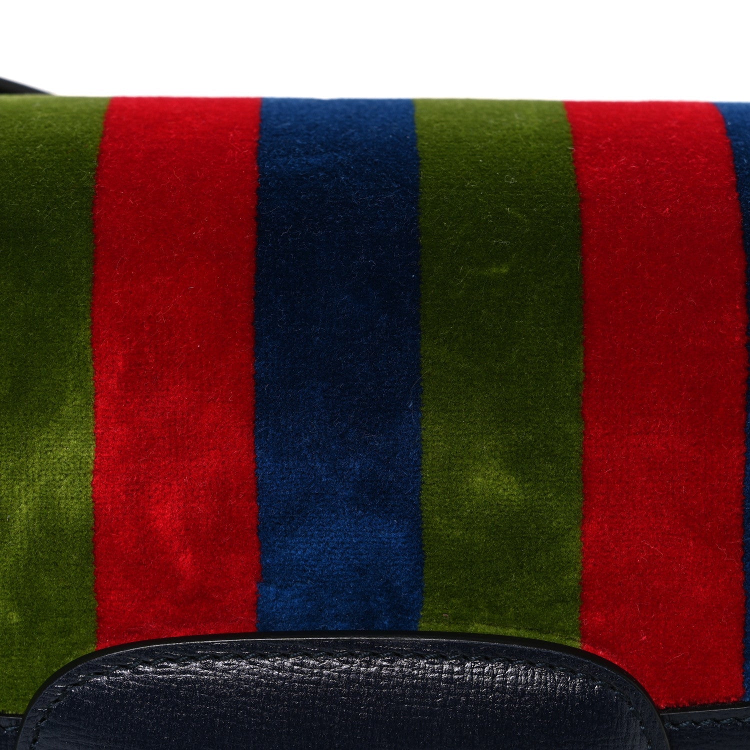 Gucci Velvet Azalea Calfskin Baiadera Stripe Horsebit 1955 Shoulder Bag Multicolor