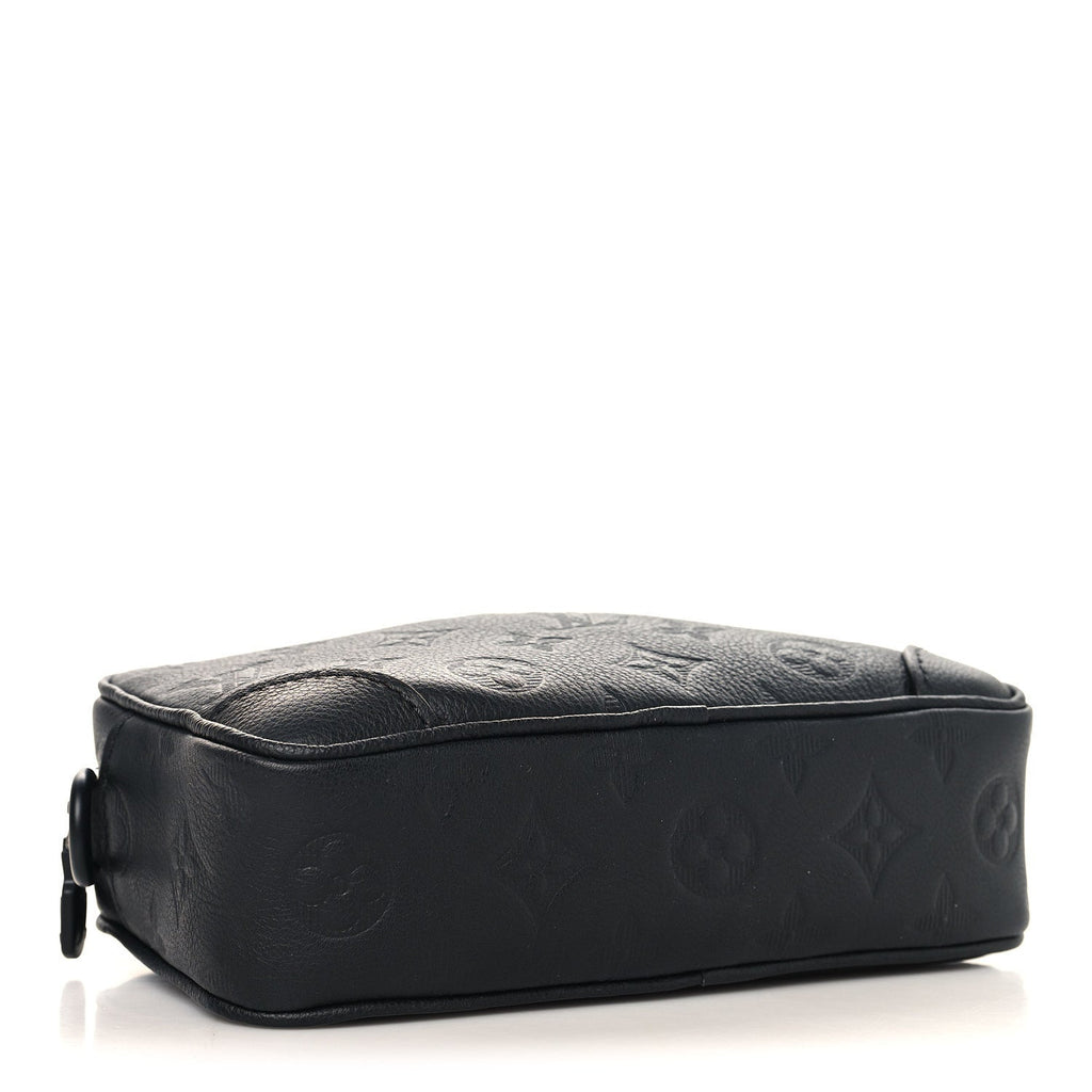 Louis Vuitton Calfskin Monogram Shadow Trocadero Wearable Wallet Black