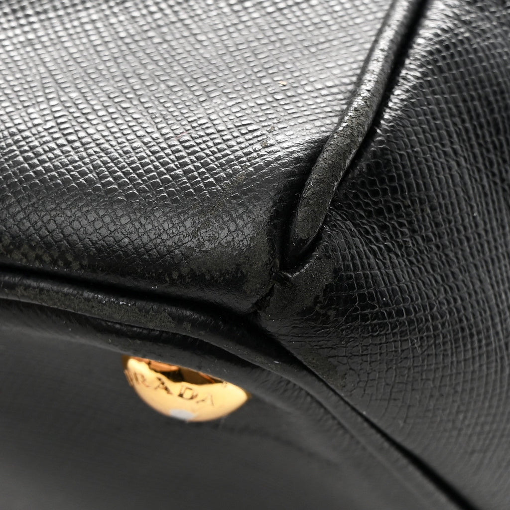 Prada Saffiano Medium Galleria Double Zip Tote Black