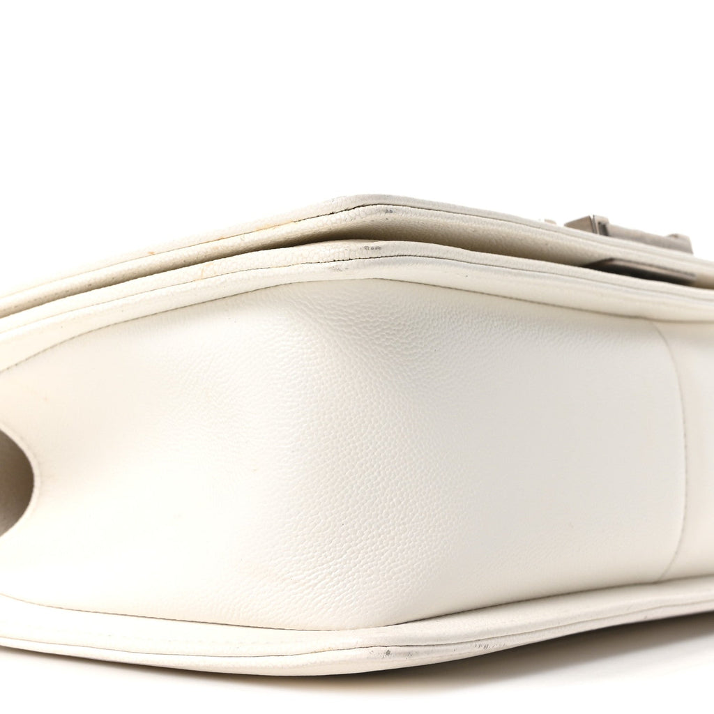 Chanel Caviar Quilted Medium Boy Flap White