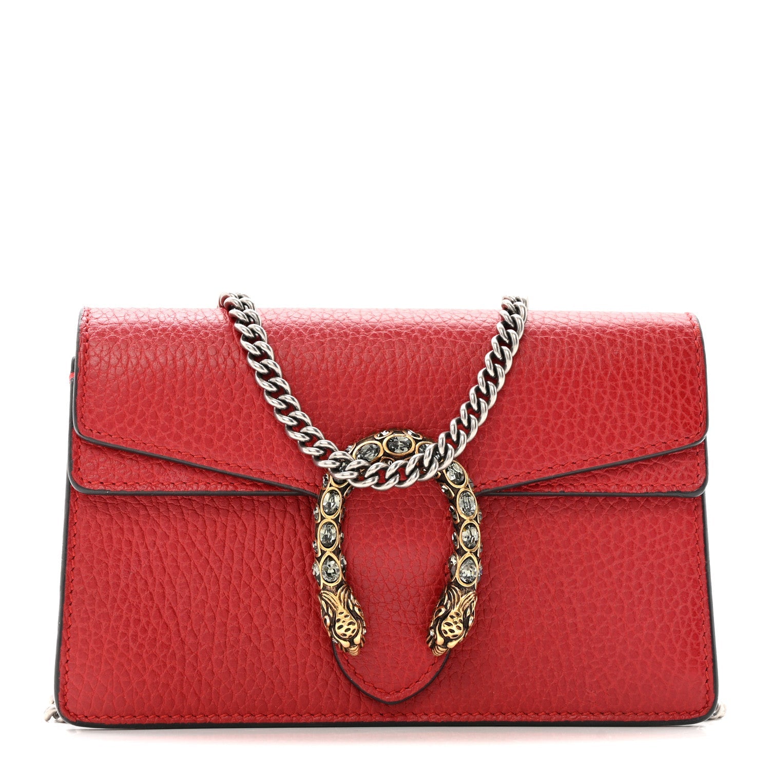 Gucci Calfskin Super Mini Dionysus Shoulder Bag Hibiscus Red