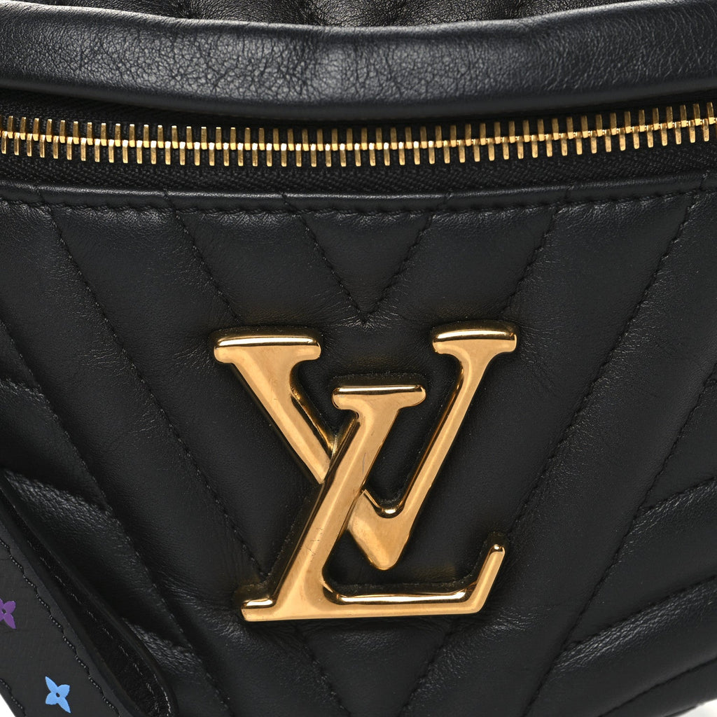 Louis Vuitton Calfskin Quilted New Wave Bumbag Black