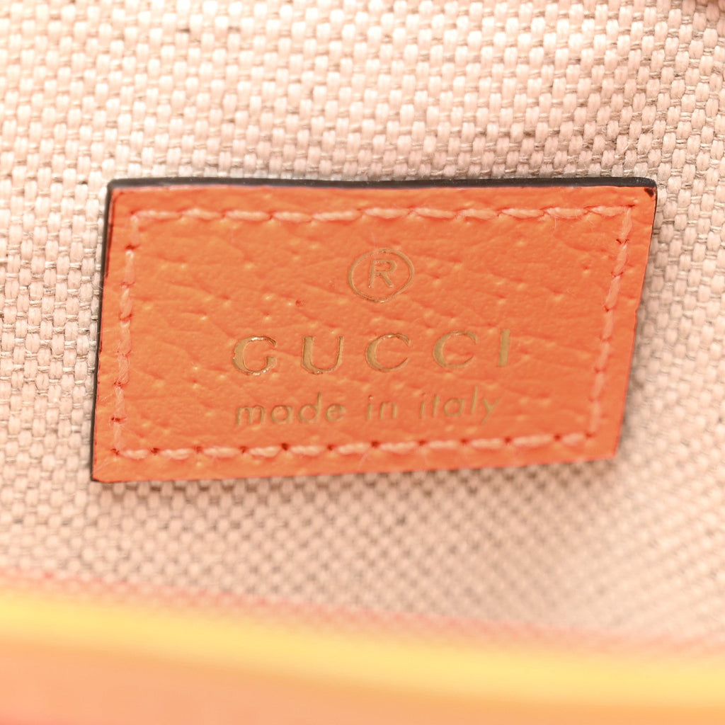 Gucci GG Supreme Monogram Web Small Ophidia Belt Bag Beige Ebony Orange Fluo
