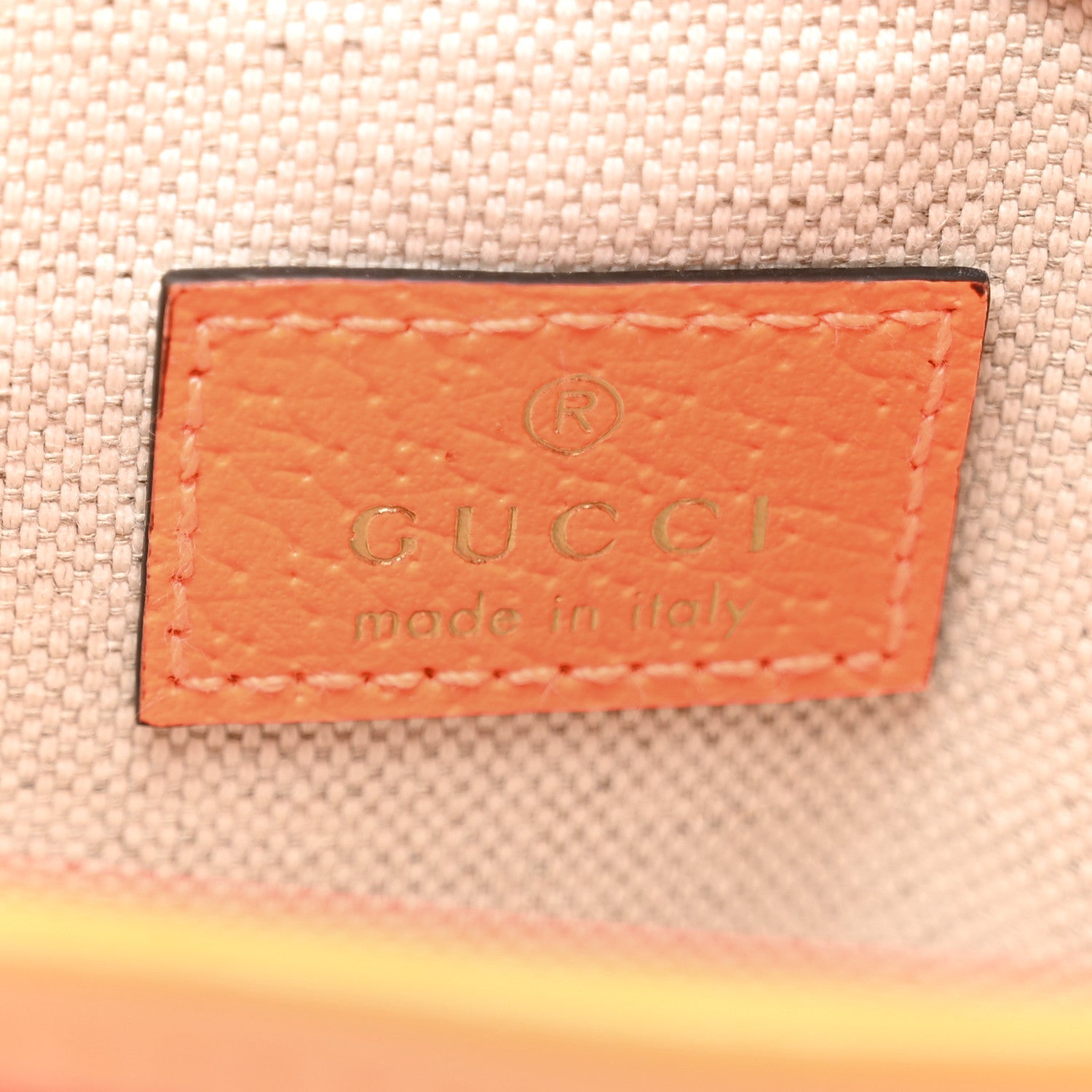 Gucci GG Supreme Monogram Web Small Ophidia Belt Bag Beige Ebony Orange Fluo