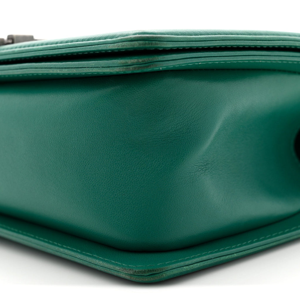 Chanel Lambskin Quilted Medium Boy Flap Green