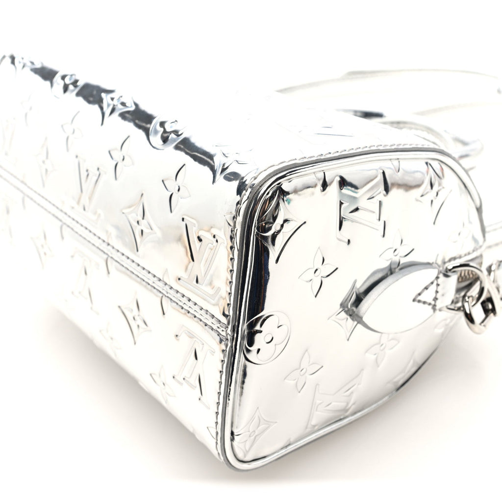 Louis Vuitton Monogram Miroir Speedy Bandouliere 20 Silver
