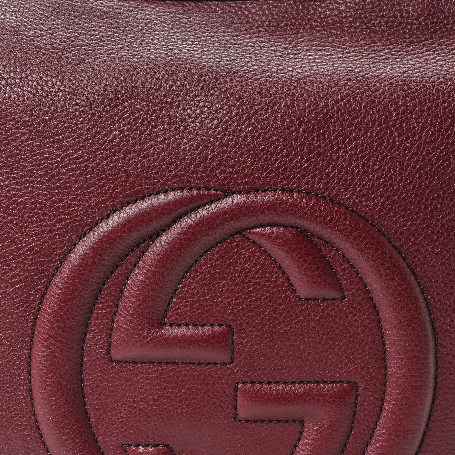 Gucci Pebbled Calfskin Medium Soho Hobo Scarlatto