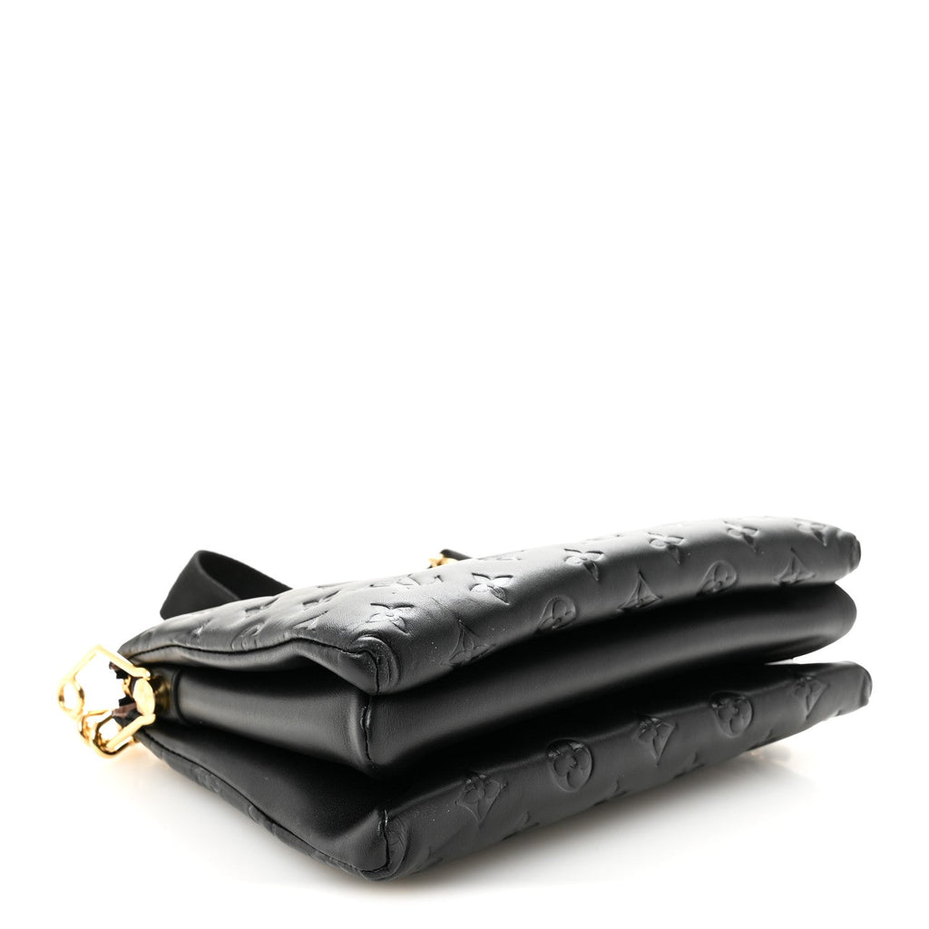 Louis Vuitton Lambskin Embossed Monogram Coussin PM Black