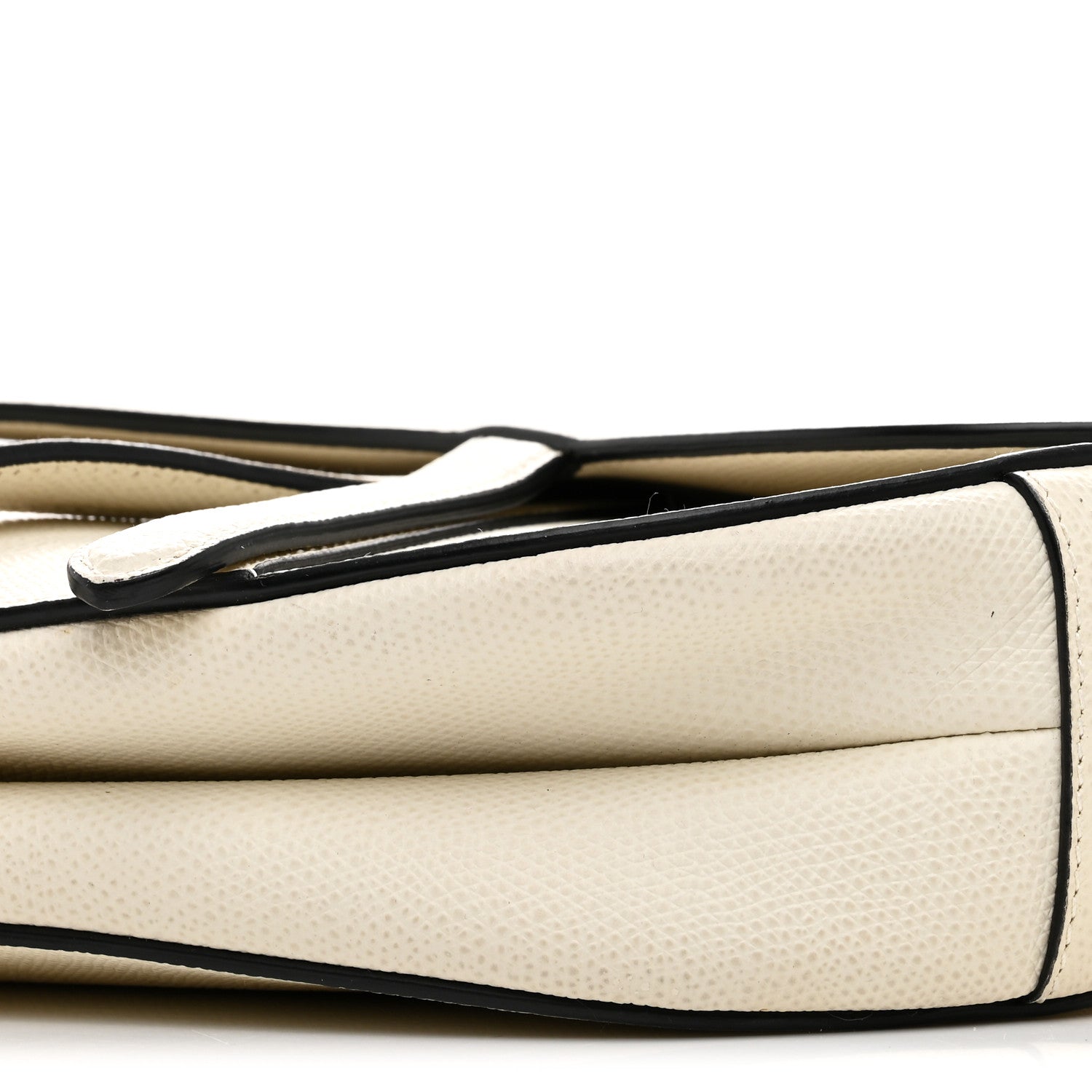 Christian Dior Grained Calfskin Saddle Bag White