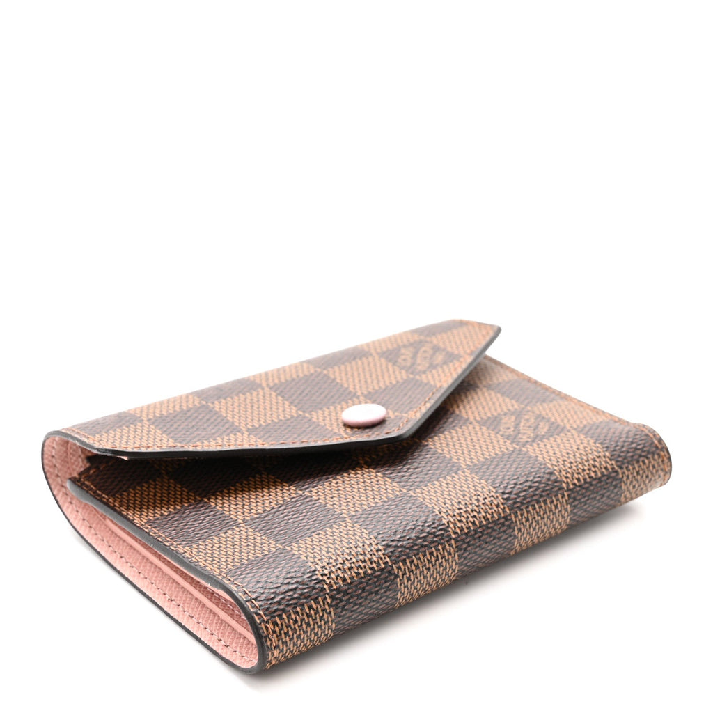Louis Vuitton Damier Ebene Victorine Wallet Rose Ballerine