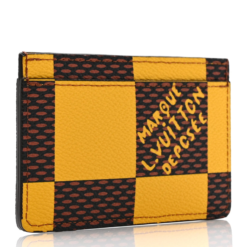 Louis Vuitton Damier Pop Porte Cartes Simple Card Holder Yellow