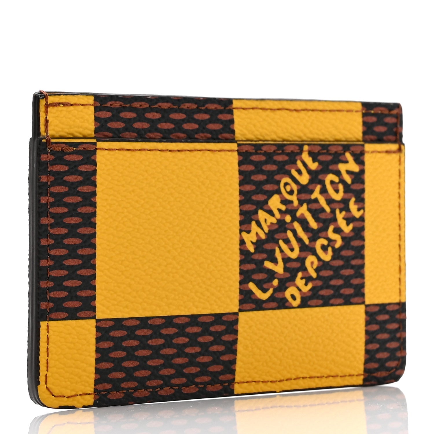 Louis Vuitton Damier Pop Porte Cartes Simple Card Holder Yellow