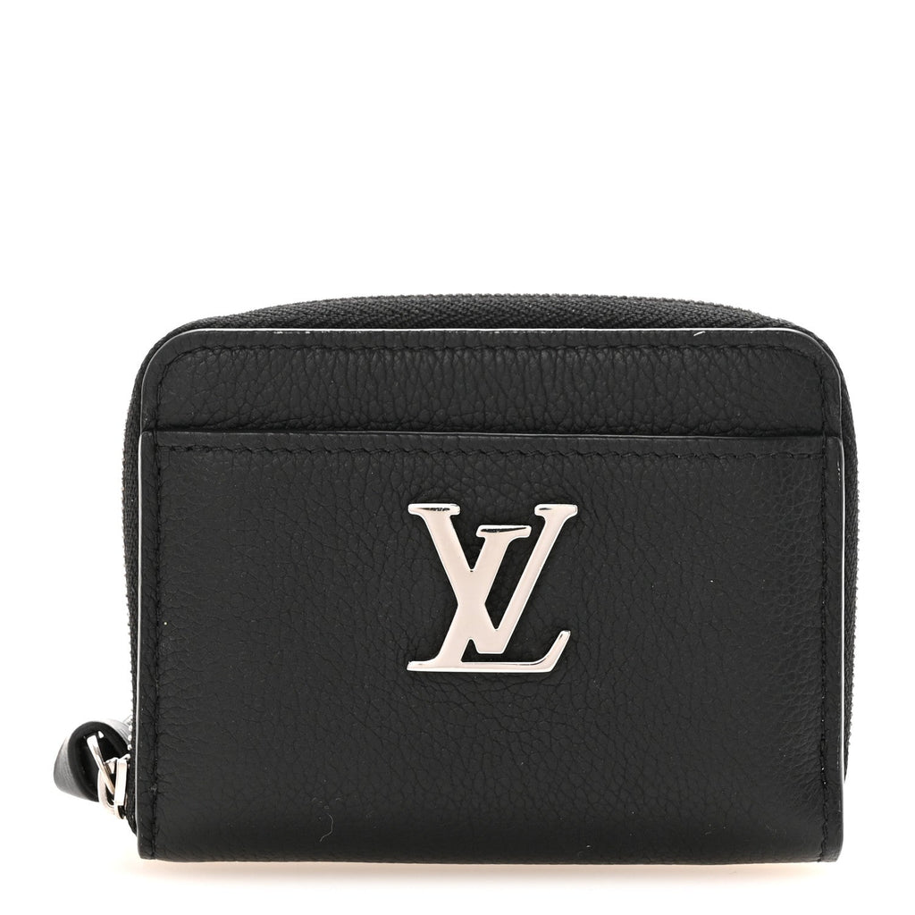 Louis Vuitton Calfskin Lockme Zippy Coin Purse Black