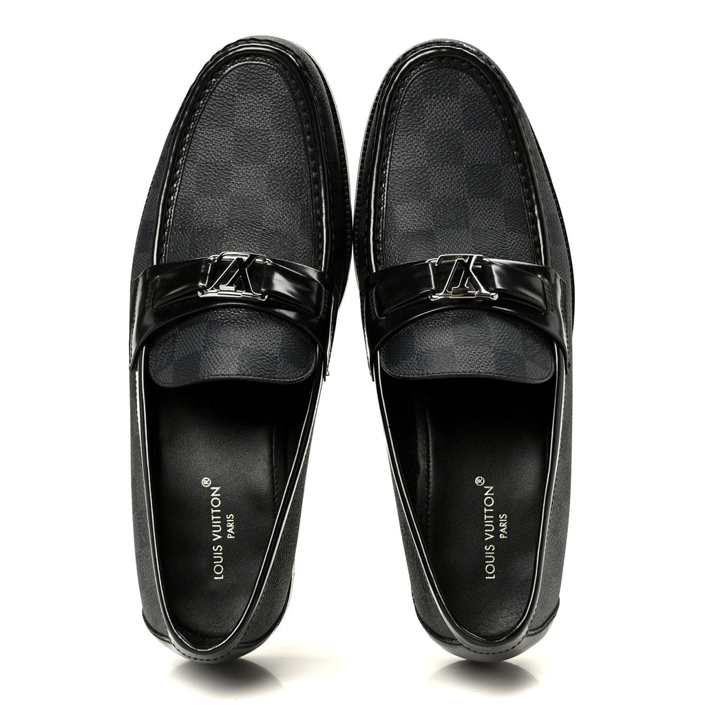 Louis Vuitton Damier Graphite Calfskin Mens Major Loafers 8.5