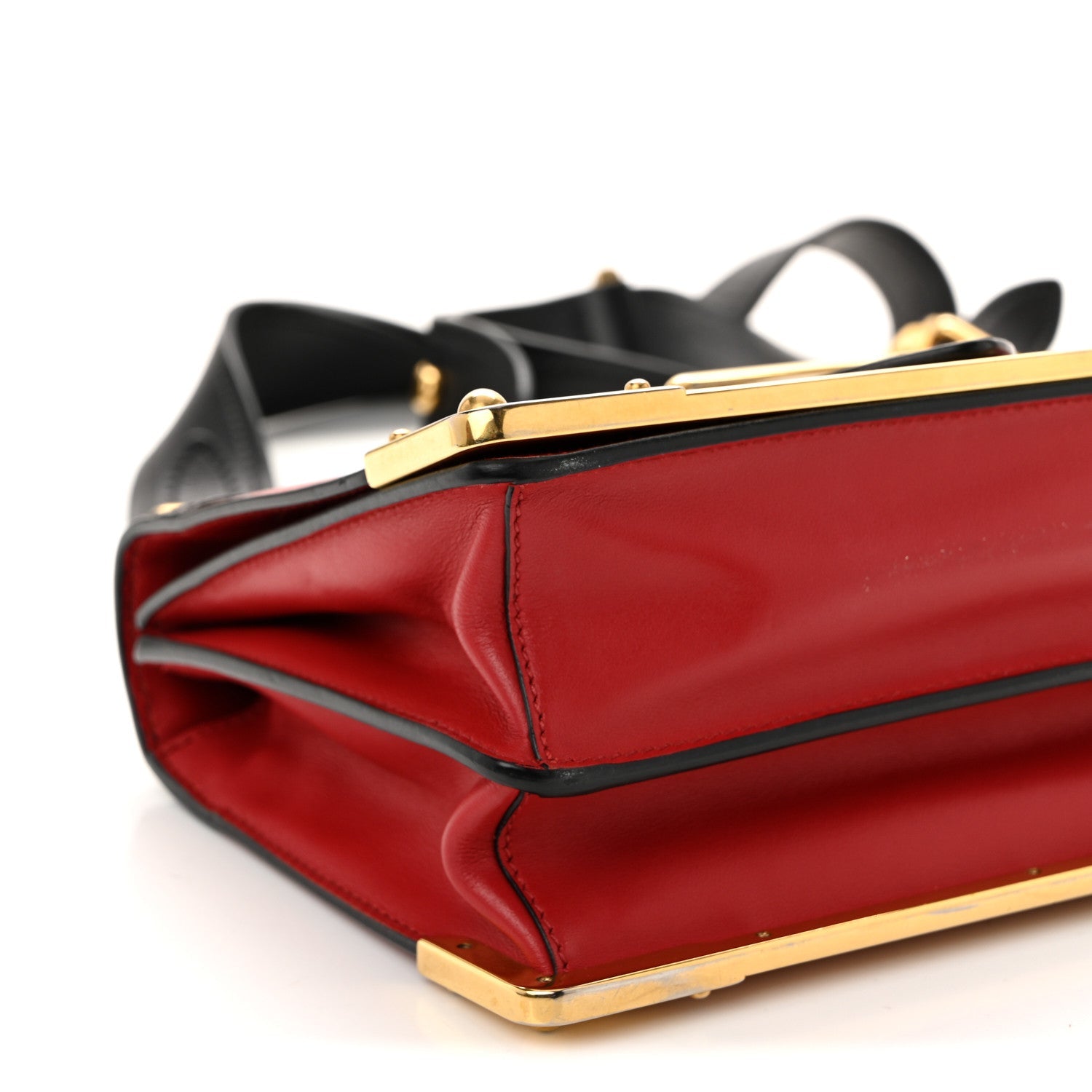 Prada City Calfskin Saffiano Cahier Bag Fuoco Black