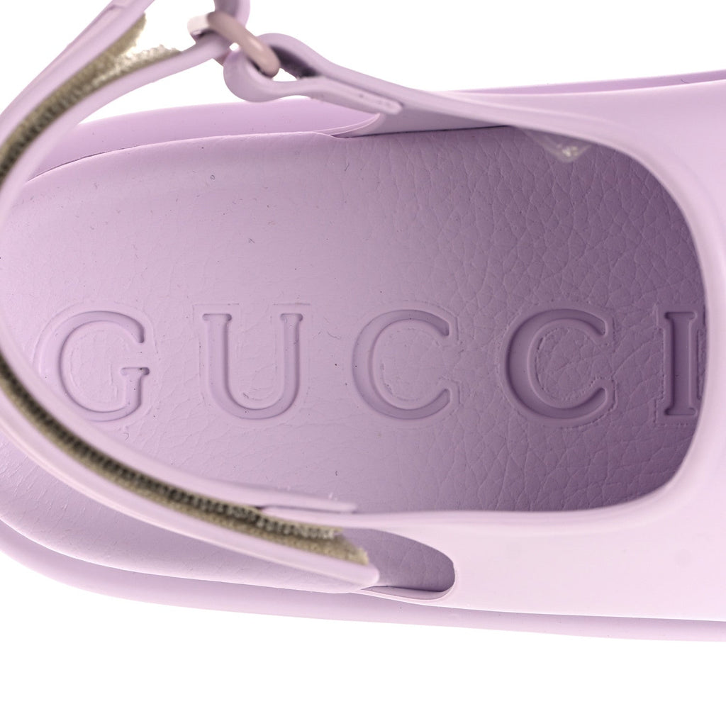 Gucci Soft Rubber Horsebit Touch Womens Strapped Sandals 36 Talc Pink