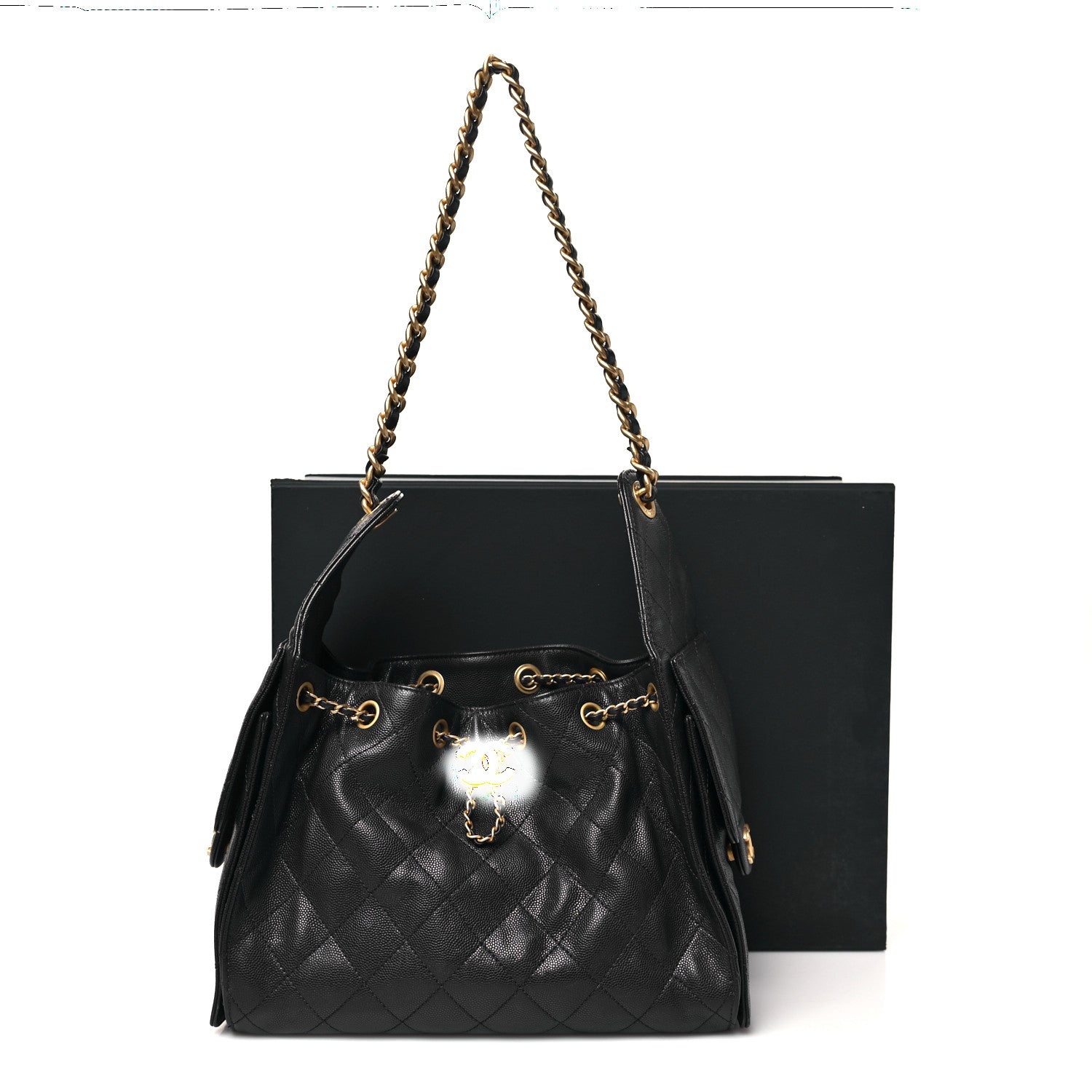Chanel Caviar Quilted Small Chanel 25 Handbag Dark Navy