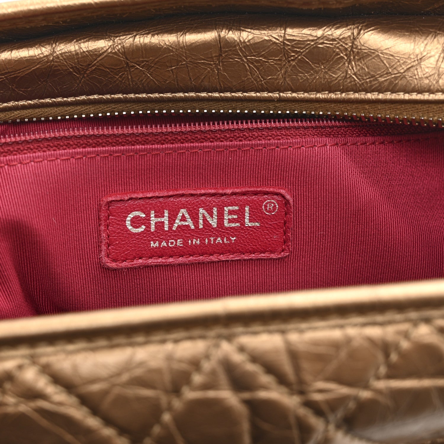 Chanel Metallic Aged Calfskin Quilted Medium Gabrielle  Bronze