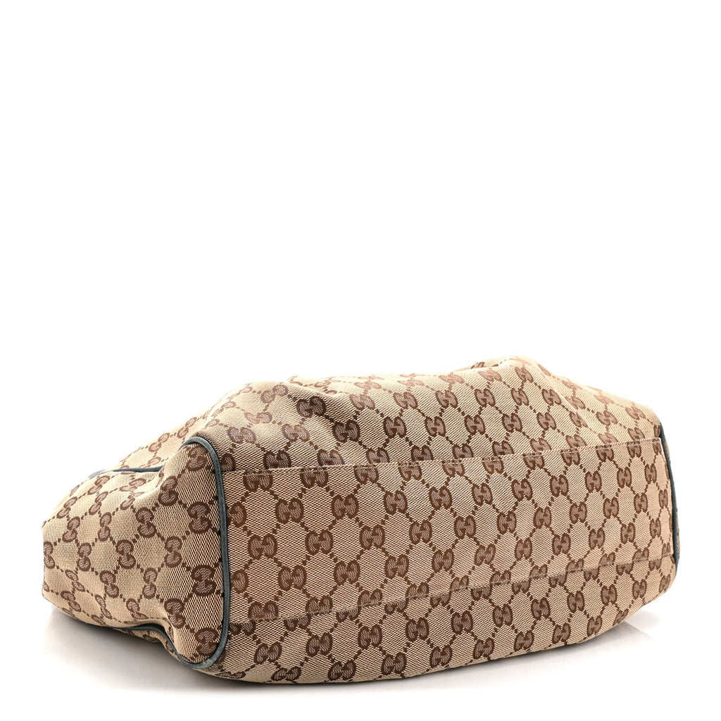 Gucci Monogram Medium Sukey Tote Metallic Blue
